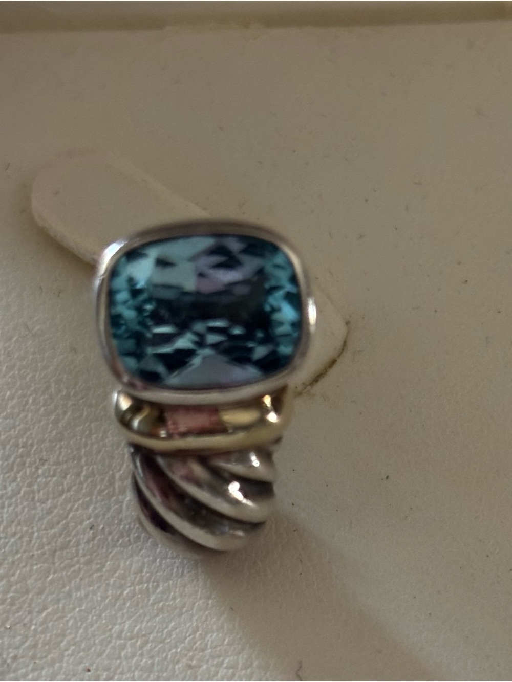 David Yurman Noblesse Blue Topaz mixed metal earrings.